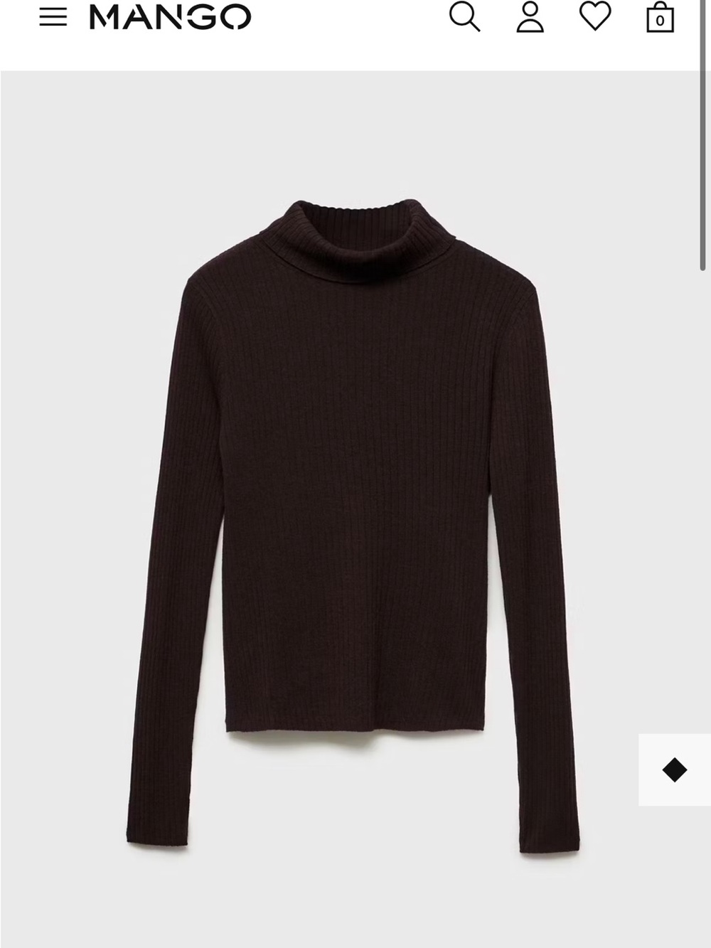 Mango Turtleneck Sweater in Chocolate Brown